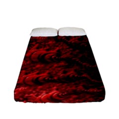 Red Abstract Fractal Background Fitted Sheet (full/ Double Size) by Pakrebo