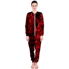 Red Abstract Fractal Background Onepiece Jumpsuit (ladies)  by Pakrebo