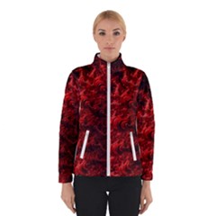 Red Abstract Fractal Background Winter Jacket by Pakrebo