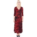 Red Abstract Fractal Background Quarter Sleeve Wrap Maxi Dress View1