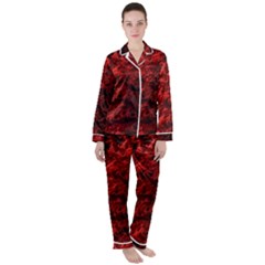 Red Abstract Fractal Background Satin Long Sleeve Pyjamas Set