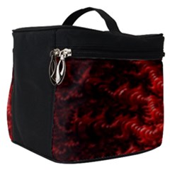 Red Abstract Fractal Background Make Up Travel Bag (small)