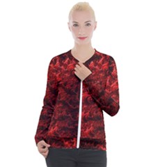 Red Abstract Fractal Background Casual Zip Up Jacket