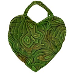 Background Abstract Green Seamless Giant Heart Shaped Tote by Pakrebo