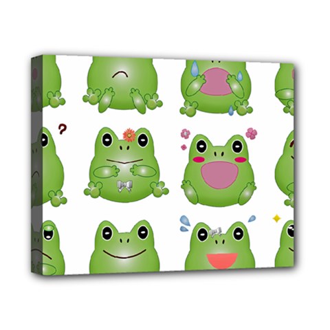 Kawaii Frog Rainy Season Japanese Canvas 10  X 8  (stretched) by Pakrebo