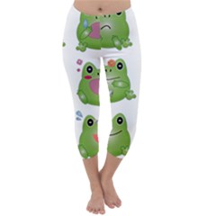 Kawaii Frog Rainy Season Japanese Capri Winter Leggings  by Pakrebo