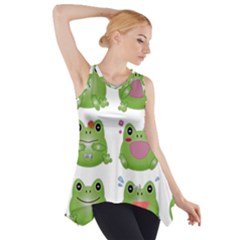 Kawaii Frog Rainy Season Japanese Side Drop Tank Tunic by Pakrebo