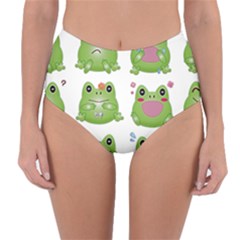 Kawaii Frog Rainy Season Japanese Reversible High-waist Bikini Bottoms by Pakrebo