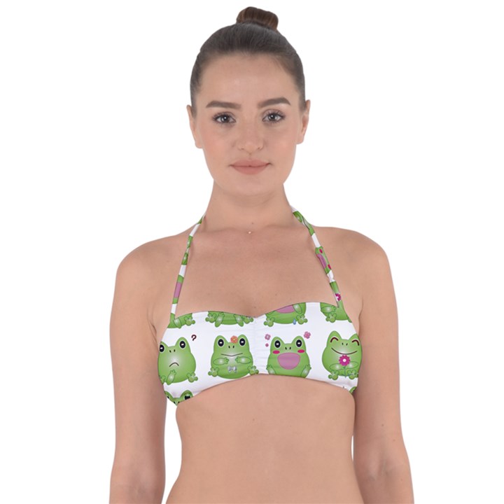 Kawaii Frog Rainy Season Japanese Halter Bandeau Bikini Top