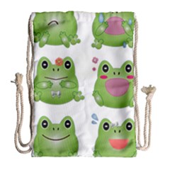 Kawaii Frog Rainy Season Japanese Drawstring Bag (large) by Pakrebo