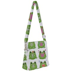 Kawaii Frog Rainy Season Japanese Zipper Messenger Bag by Pakrebo