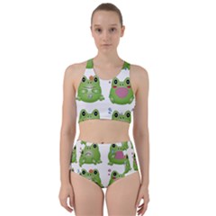 Kawaii Frog Rainy Season Japanese Racer Back Bikini Set by Pakrebo