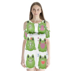 Kawaii Frog Rainy Season Japanese Shoulder Cutout Velvet One Piece by Pakrebo