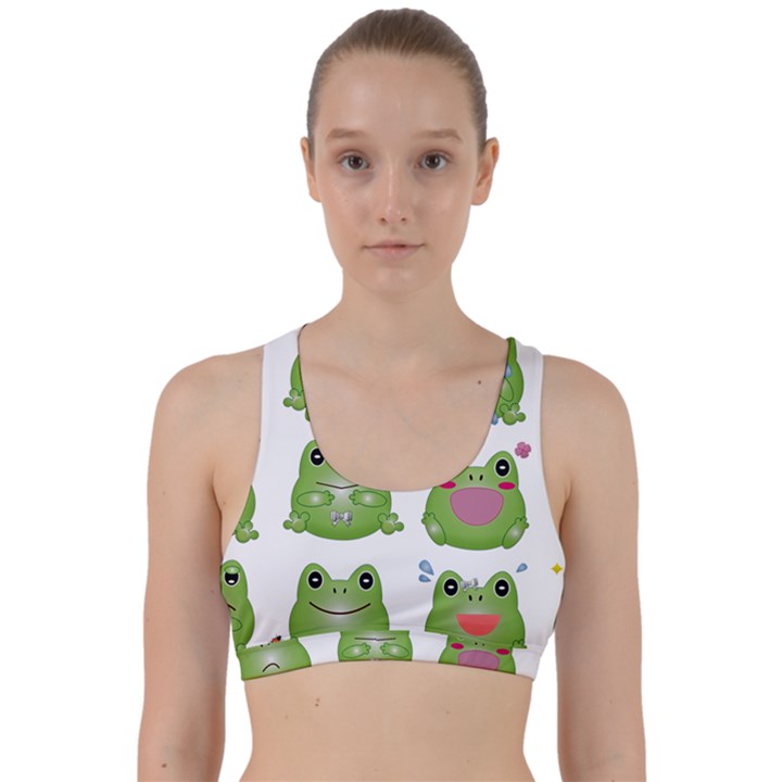 Kawaii Frog Rainy Season Japanese Back Weave Sports Bra