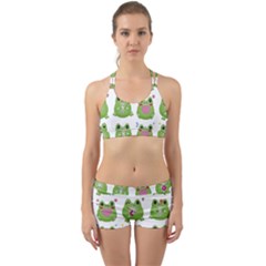 Kawaii Frog Rainy Season Japanese Back Web Gym Set by Pakrebo