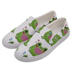 Kawaii Frog Rainy Season Japanese Men s Canvas Slip Ons by Pakrebo