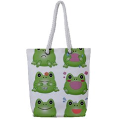 Kawaii Frog Rainy Season Japanese Full Print Rope Handle Tote (small) by Pakrebo