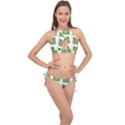 Kawaii Frog Rainy Season Japanese Cross Front Halter Bikini Set View1