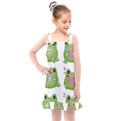 Kawaii Frog Rainy Season Japanese Kids  Overall Dress by Pakrebo