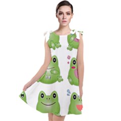 Kawaii Frog Rainy Season Japanese Tie Up Tunic Dress by Pakrebo