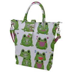 Kawaii Frog Rainy Season Japanese Buckle Top Tote Bag by Pakrebo