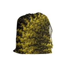 Rich Yellow Digital Abstract Drawstring Pouch (large) by Pakrebo