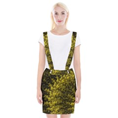 Rich Yellow Digital Abstract Braces Suspender Skirt by Pakrebo