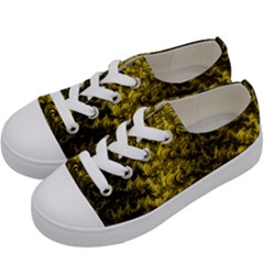 Rich Yellow Digital Abstract Kids  Low Top Canvas Sneakers by Pakrebo