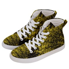 Rich Yellow Digital Abstract Men s Hi-top Skate Sneakers by Pakrebo