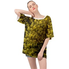 Rich Yellow Digital Abstract Oversized Chiffon Top