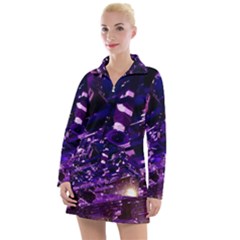 Light Violet Purple Technology Women s Long Sleeve Casual Dress