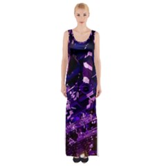 Light Violet Purple Technology Maxi Thigh Split Dress by Pakrebo