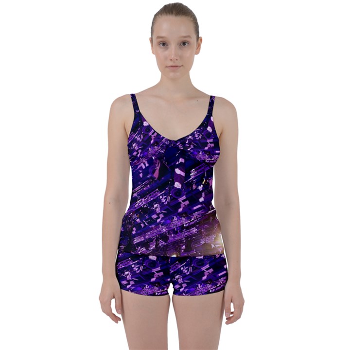 Light Violet Purple Technology Tie Front Two Piece Tankini