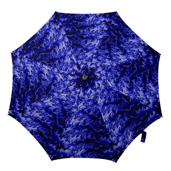 Rich Blue Digital Abstract Hook Handle Umbrellas (Small)