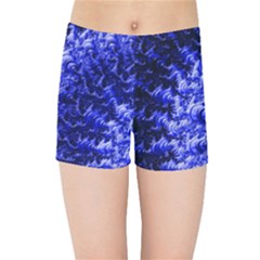 Rich Blue Digital Abstract Kids  Sports Shorts by Pakrebo