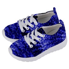 Rich Blue Digital Abstract Kids  Lightweight Sports Shoes by Pakrebo