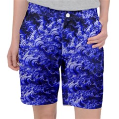 Rich Blue Digital Abstract Pocket Shorts by Pakrebo