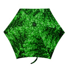 Green Abstract Fractal Background Mini Folding Umbrellas by Pakrebo