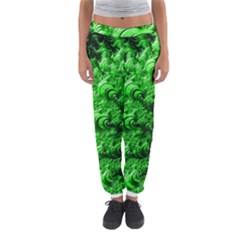 Green Abstract Fractal Background Women s Jogger Sweatpants by Pakrebo