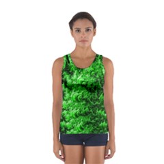 Green Abstract Fractal Background Sport Tank Top  by Pakrebo