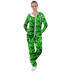 Green Abstract Fractal Background Women s Tracksuit by Pakrebo