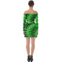 Green Abstract Fractal Background Off Shoulder Top with Skirt Set View2