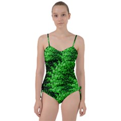 Green Abstract Fractal Background Sweetheart Tankini Set by Pakrebo