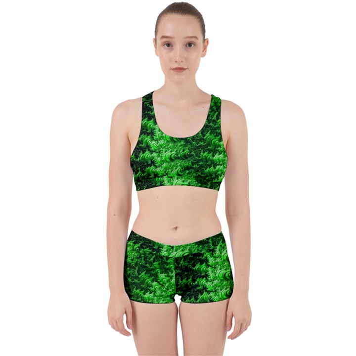 Green Abstract Fractal Background Work It Out Gym Set