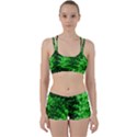 Green Abstract Fractal Background Perfect Fit Gym Set View1