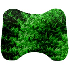 Green Abstract Fractal Background Head Support Cushion by Pakrebo