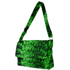 Green Abstract Fractal Background Full Print Messenger Bag by Pakrebo