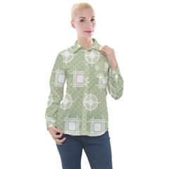 Background Non Seamless Pattern Women s Long Sleeve Pocket Shirt