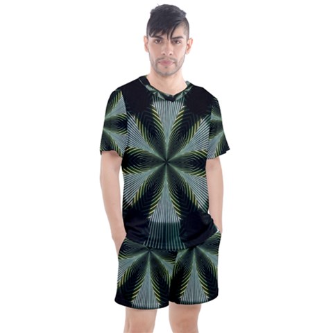 Lines Abstract Background Men s Mesh Tee And Shorts Set by Pakrebo