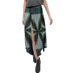 Lines Abstract Background Velour Split Maxi Skirt